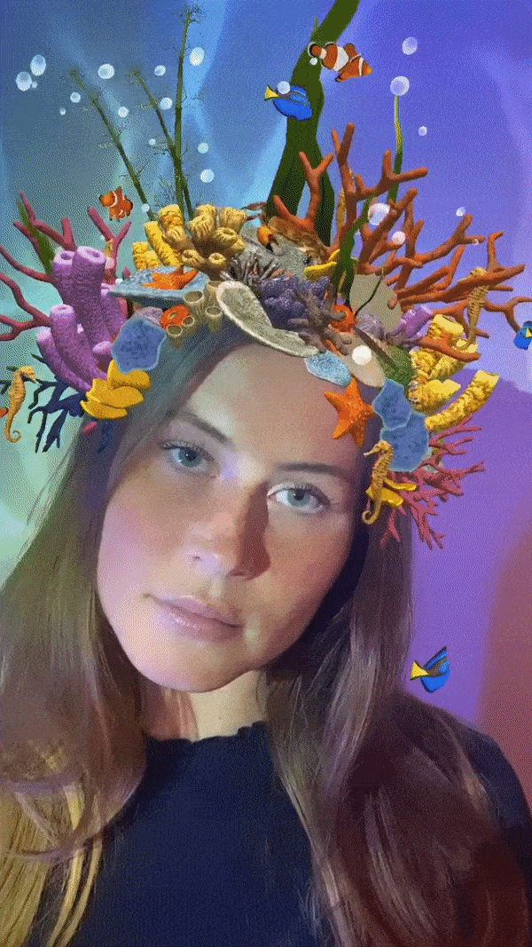sofishsticated coral reef AR instagram filter
